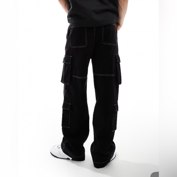 Boohooman Other - Men's Classic Black Cargo Pants